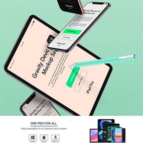 img 2 attached to ✍️ Penyeah Diamond Stylus Pen for iPad, Multi-Tip Disc/Mesh Fiber Touch Screen Pen, Office/School Supplies, Compatible with Apple/Android Phones, Tablets, Microsoft Surface Laptop - Blueish Green
