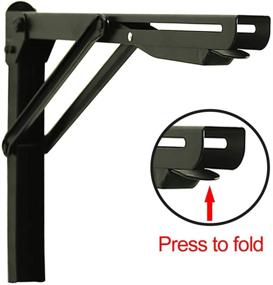 img 1 attached to 🔧 Ultrawall 24 inch Black Folding Shelf Brackets: Heavy Duty Adjustable Steel Wall Mounts for Maximum Load 550lb (Pack of 2)