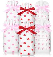 ❤️ valentine bag for kids: hearts goodies bags, pouches, and cookies treat bags - perfect for valentine's day love party engagement - 60 pieces logo