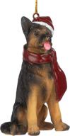 🎄 german shepherd holiday dog christmas tree ornament - xmas decor, 3 inch, full color - design toscano logo