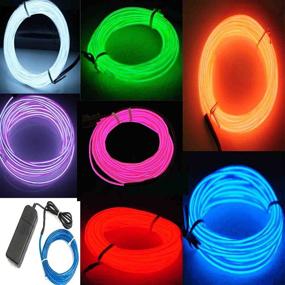 img 3 attached to 🌈 Versatile 7 Pack - Jytrend 9ft Neon Light El Wire with Battery Pack in 7 Vibrant Colors