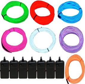 img 4 attached to 🌈 Versatile 7 Pack - Jytrend 9ft Neon Light El Wire with Battery Pack in 7 Vibrant Colors