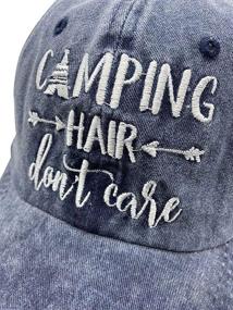 img 3 attached to 🏕️ MANMESH HATT Camping Hair Don't Care Ponytail Hat: Vintage Washed Distressed Baseball Dad Cap for Women - Stylish Outdoor Headwear