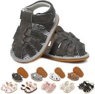 👶 soft rubber sole non-slip baby sandals - summer toddler shoes for boys and girls - infant flat shoes for first walkers logo