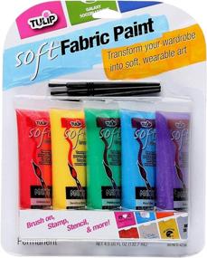 img 2 attached to 🎨 Tulip Soft Fabric Paint Primary, 0.9oz (Pack of 5), Multicolor