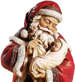 img 1 attached to 🎅 Napco 16 Inch Resin Santa Claus & Baby Jesus Nativity Christmas Holiday Statue Sculpture Figurine - Full Color