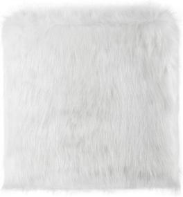 img 4 attached to HomePop Faux Fur Pouf White Home Decor