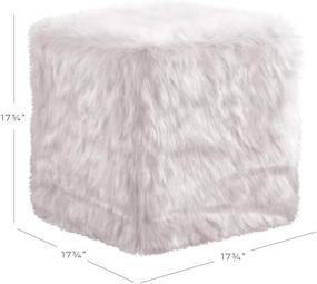 img 3 attached to HomePop Faux Fur Pouf White Home Decor