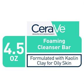img 3 attached to 🧼 CeraVe Foaming Cleanser Bar for Oily Skin - Soap-Free Body and Face Cleanser Bar, Fragrance-Free - 4.5 Ounce