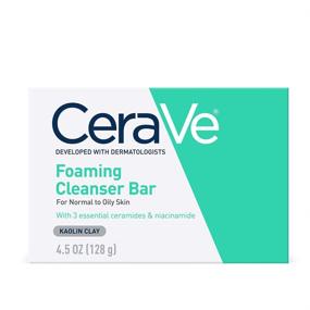 img 4 attached to 🧼 CeraVe Foaming Cleanser Bar for Oily Skin - Soap-Free Body and Face Cleanser Bar, Fragrance-Free - 4.5 Ounce