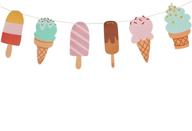 🍦 ice cream & popsicle paper party garland: vibrant streamer decor for all occasions - 10 feet long per garland (1-pack) logo