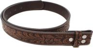 🤠 brown s women's accessories with embossed western scrollwork in leather logo