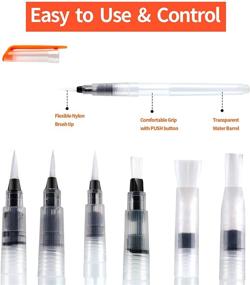 img 2 attached to 🖌️ YUNYINFENG Water Brush Pen Set - 6 Sets of Watercolor Pens for Painting and Powder Paint