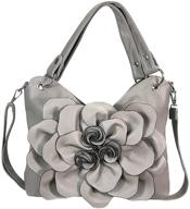 grey zzfab flower purse clasp women's handbags & wallets logo