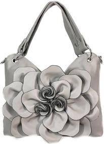 img 1 attached to Grey Zzfab Flower Purse Clasp Women's Handbags & Wallets