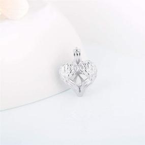 img 1 attached to LGSY Sterling Silver Guardian Angel Wings Heart Cage Pendants for DIY Necklace Bracelet Jewelry Making