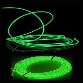img 3 attached to 16.4ft/5m EL Wire Green - Maxlax Neon Lights for Parties, Halloween, DIY Decoration - Noise Reduction, Glowing Strobing Electroluminescent Wire