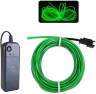 16.4ft/5m el wire green - maxlax neon lights for parties, halloween, diy decoration - noise reduction, glowing strobing electroluminescent wire logo