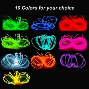 img 1 attached to 16.4ft/5m EL Wire Green - Maxlax Neon Lights for Parties, Halloween, DIY Decoration - Noise Reduction, Glowing Strobing Electroluminescent Wire