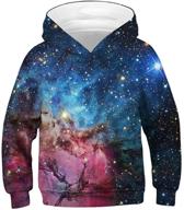 feoya 3d print galaxy hoodies for teen boys and girls - unisex graphic sweatshirts, kids' sweaters logo