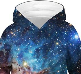 img 3 attached to FEOYA 3D Print Galaxy Hoodies for Teen Boys and Girls - Unisex Graphic Sweatshirts, Kids' Sweaters