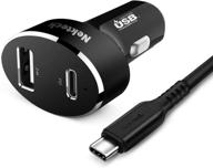 🔌 nekteck type c car charger with 45w power delivery & 12w usb a port for iphone, ipad, macbook & more + usb c cable (3.3ft) logo