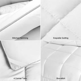 img 2 attached to TECHTIC Queen Size Comforter Duvet Insert - Plush White Down 🛏️ Alternative Quilted Stand Alone Bedding for All Seasons, Box Stitched, Machine Washable