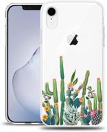 🌵 murmaz clear iphone xr case with cute cactus floral design - transparent & slim hard back soft bumper hybrid protective flowers phone cover for girls & women (cactuz xr) logo