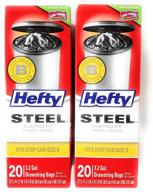 hefty steel 3.2 gallon drawstring trash bags logo