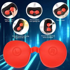 img 1 attached to X-Super Home Silicone Covers Sets 3Pcs For Oculus Quest 2 - Face Cover Mask - Lens Cover Caps - Soft VR Shell Case Protected All Headset Body For Q2 (Red)