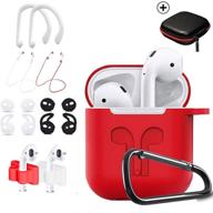 🎧 toluohu airpods case - 12 in 1 silicone accessories set for apple airpods - red logo