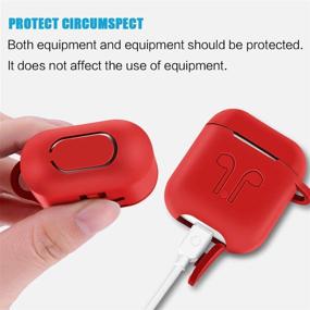 img 1 attached to 🎧 TOLUOHU AirPods Case - 12 in 1 Silicone Accessories Set for Apple AirPods - Red