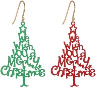 long jingle bell christmas earring sets for women - christmas drop dangle earrings with snowman, santa claus, christmas tree, flamingo, and penguin designs logo