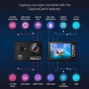 img 2 attached to 📷 REMALI CaptureCam: 4K Ultra HD Waterproof Sports Action Camera Kit with 21 Mounts and Accessories
