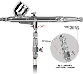 img 1 attached to 🎨 Набор аэрографа Gohelper с компрессором, набор двухдействующего аэрографа - набор для очистки сопла и иглы - идеально подходит для рисования, моделей, оформления тортов, ногтей, макияжа, обуви, одежды, печенья и рукоделия.