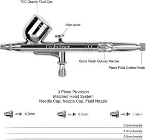 img 3 attached to 🎨 Набор аэрографа Gohelper с компрессором, набор двухдействующего аэрографа - набор для очистки сопла и иглы - идеально подходит для рисования, моделей, оформления тортов, ногтей, макияжа, обуви, одежды, печенья и рукоделия.
