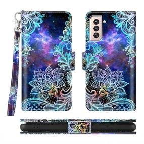 img 3 attached to 📱 Enhanced Protection: Casetego Galaxy S21 5G Wallet Case with Card Holders and Wrist Strap - Mandala Design