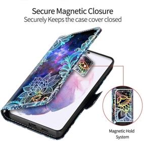 img 2 attached to 📱 Enhanced Protection: Casetego Galaxy S21 5G Wallet Case with Card Holders and Wrist Strap - Mandala Design