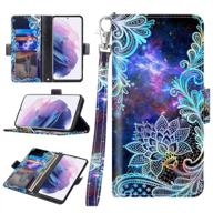 📱 enhanced protection: casetego galaxy s21 5g wallet case with card holders and wrist strap - mandala design logo