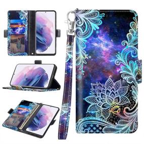 img 4 attached to 📱 Enhanced Protection: Casetego Galaxy S21 5G Wallet Case with Card Holders and Wrist Strap - Mandala Design