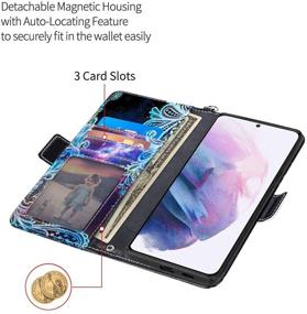 img 1 attached to 📱 Enhanced Protection: Casetego Galaxy S21 5G Wallet Case with Card Holders and Wrist Strap - Mandala Design