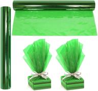 🎁 green cellophane wrap roll - 100ft x 16in, transparent green, 2.3 mil thickness - ideal for gifts, baskets, arts & crafts, treats - colorful cello packaging for christmas and holidays logo