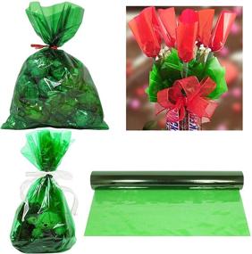 img 2 attached to 🎁 Green Cellophane Wrap Roll - 100ft x 16in, Transparent Green, 2.3 Mil Thickness - Ideal for Gifts, Baskets, Arts & Crafts, Treats - Colorful Cello Packaging for Christmas and Holidays