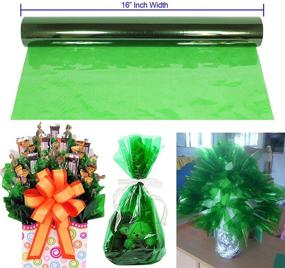 img 3 attached to 🎁 Green Cellophane Wrap Roll - 100ft x 16in, Transparent Green, 2.3 Mil Thickness - Ideal for Gifts, Baskets, Arts & Crafts, Treats - Colorful Cello Packaging for Christmas and Holidays
