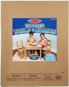 img 1 attached to Melissa & Doug Solid Wood Table and 2 Chairs Set - Light Finish: Perfect Playroom Furniture for Kids
