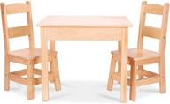 melissa & doug solid wood table and 2 chairs set - light finish: perfect playroom furniture for kids logo