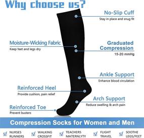 img 3 attached to Advanced Compression Socks: 8 Pairs for Ultimate Support and Comfort – Ideal for Women & Men