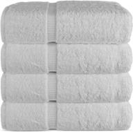 🚿 premium set of 4 luxury hotel & spa bath towels: 100% genuine turkish cotton, 27" x 54", white logo