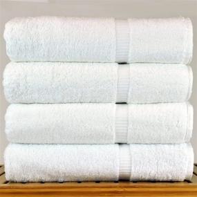img 3 attached to 🚿 Premium Set of 4 Luxury Hotel & Spa Bath Towels: 100% Genuine Turkish Cotton, 27" x 54", White