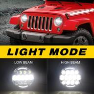 top rated 105w osram 7'' round led headlights in black with white/amber turn signal drl - enhanced compatibility with jeep wrangler jk tj lj cj using h4 & h13 adapter (black pair) logo